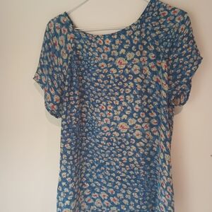 CAbi Blue Floral Women's Blouse